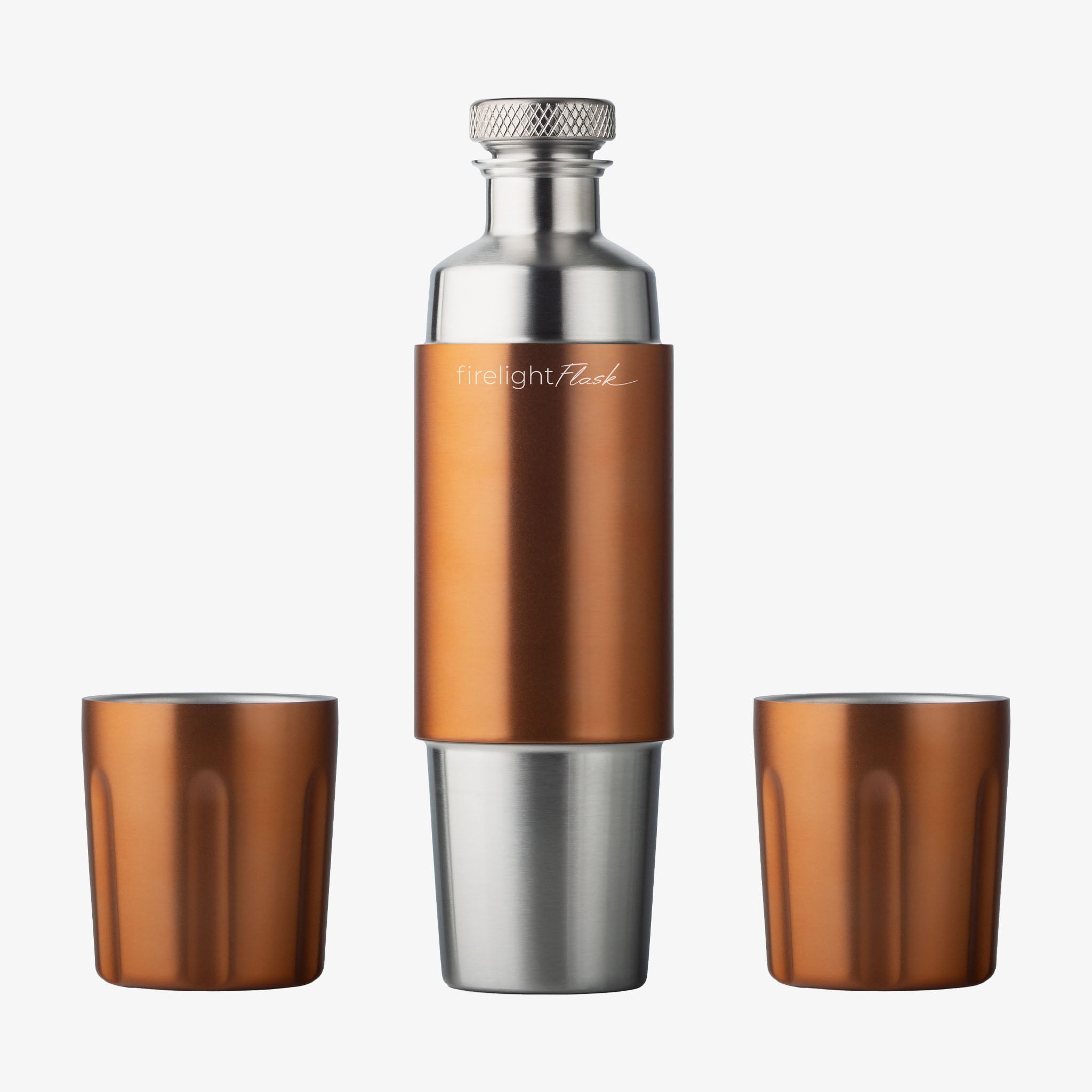 High Camp Flasks Firelight Flask in Copper 750ML on a white background