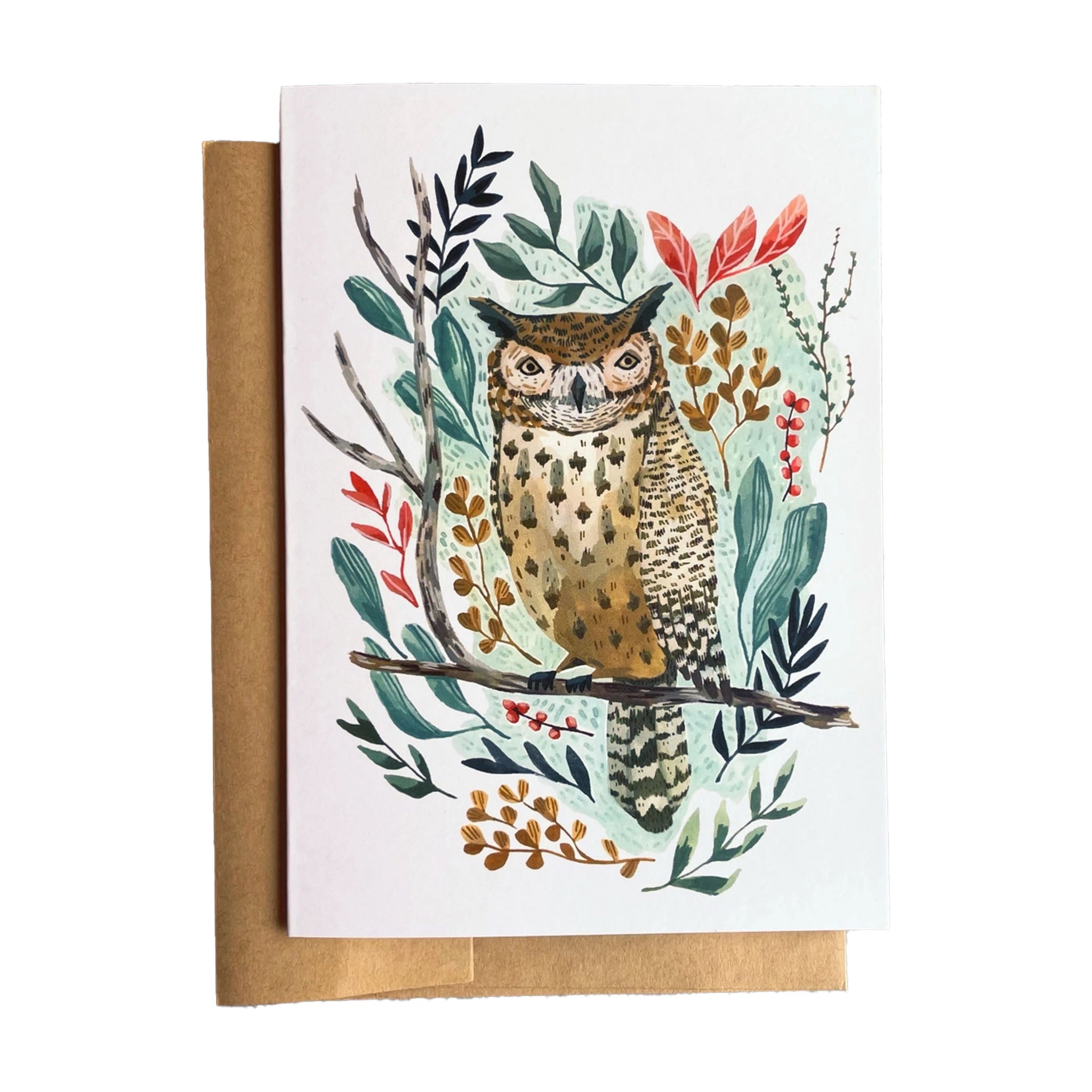 Flora Owl Greeting Card on a white background at Addison West