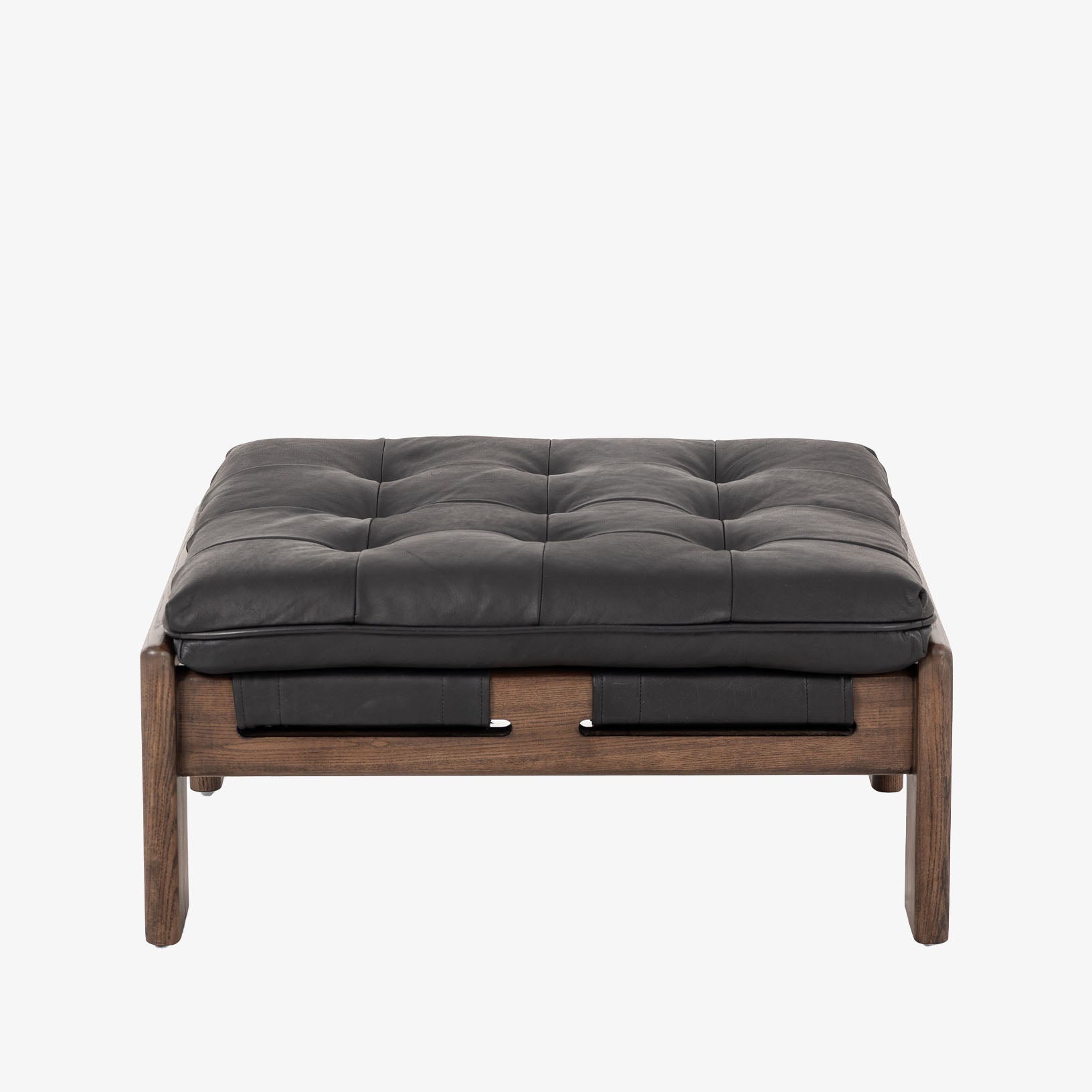 Four Hands Halston Ottoman In Heirloom Black - Addison West