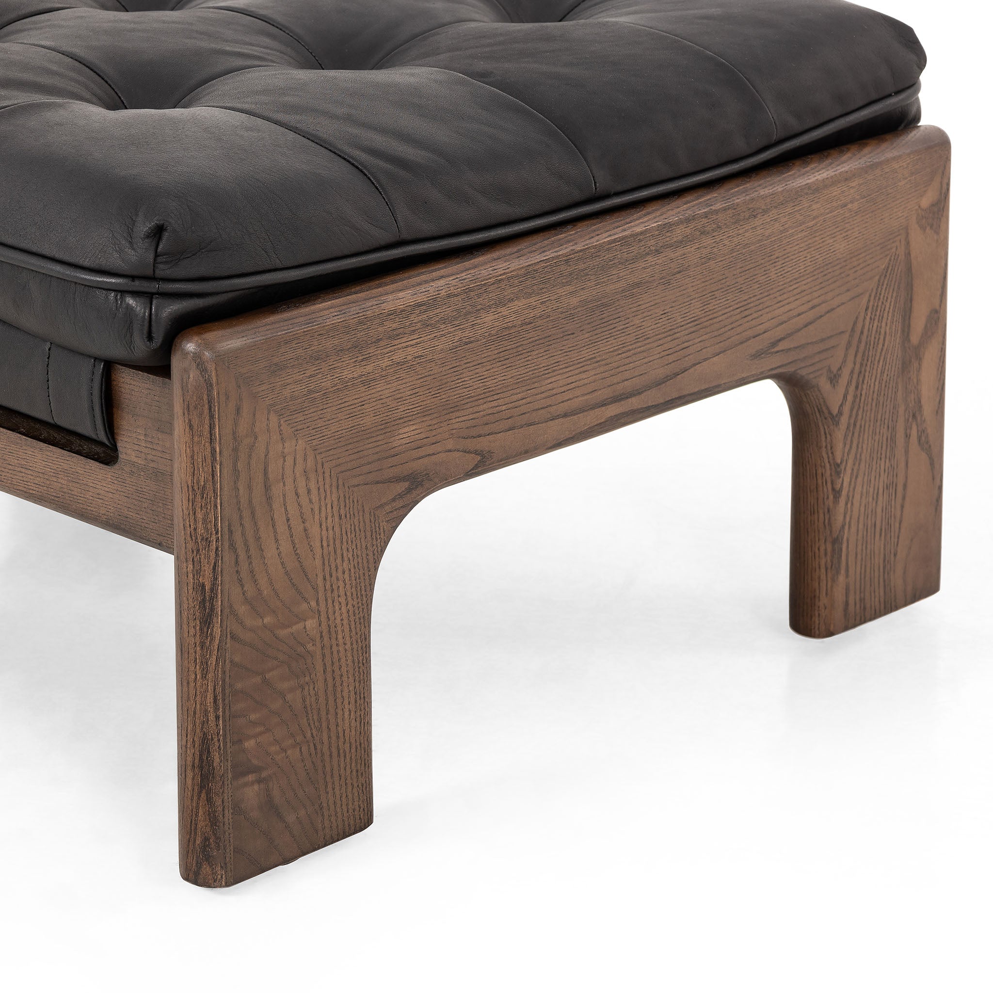 Four Hands Halston Ottoman In Heirloom Black - Addison West