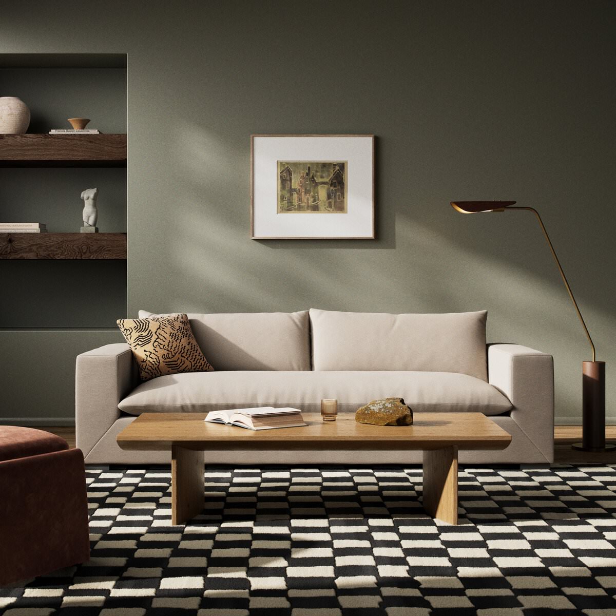 Four Hands 94" Grant Sofa in Ashby Oatmeal in a living room at Addison West