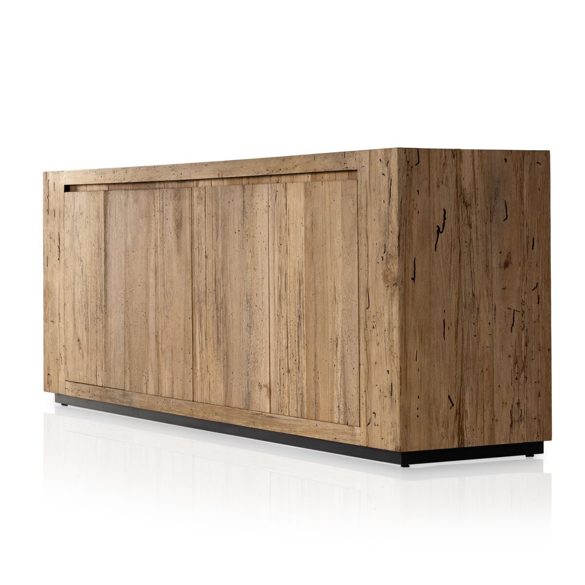 Four Hands Abaso Sideboard in Rustic Wormwood Oak on a white background at Addison West