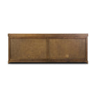 Back of Four Hands Adley Sideboard in Weathered Washed Oak Veneer on a white background at Addison West