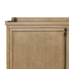 Close up of Four Hands Adley Sideboard in Weathered Washed Oak Veneer on a white background at Addison West