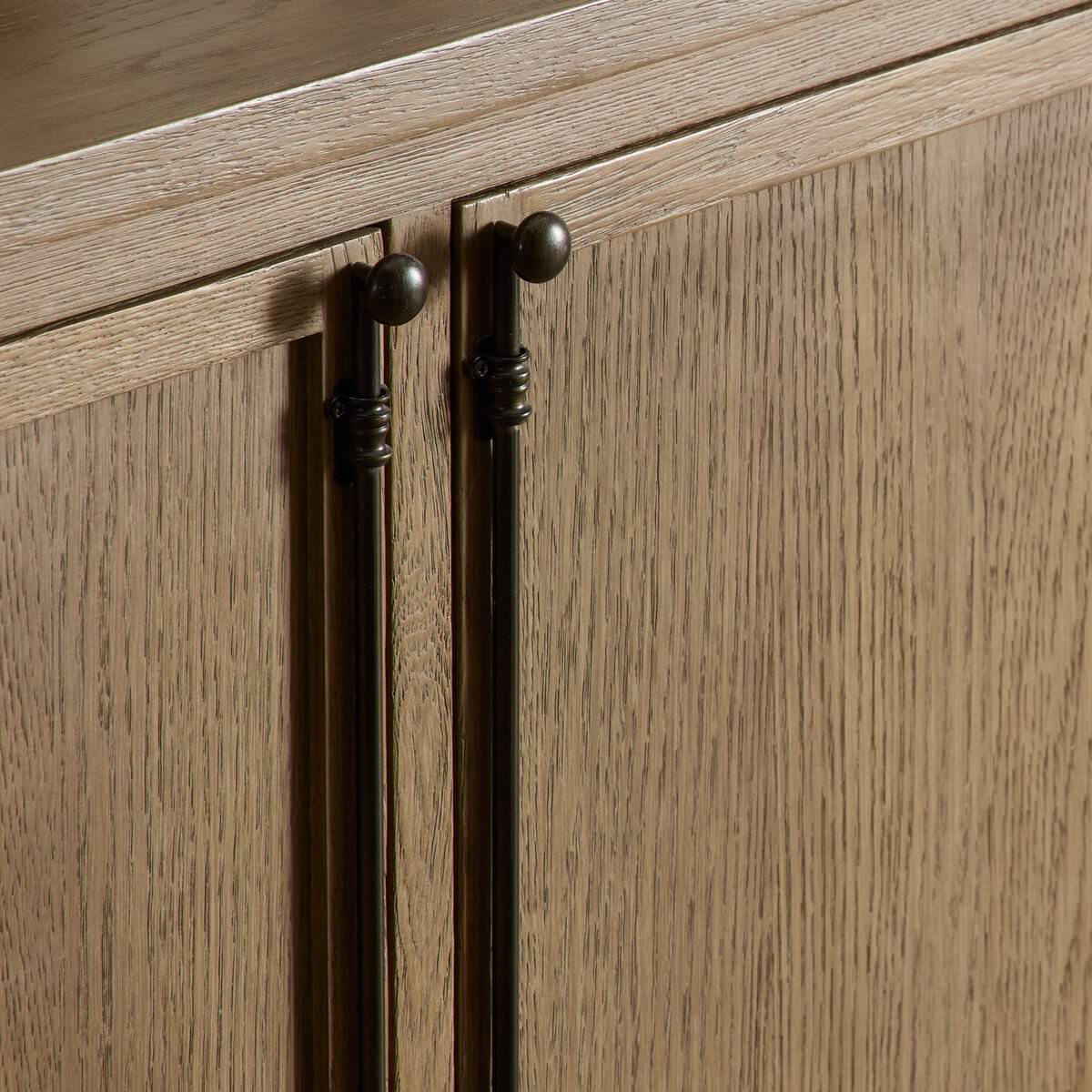 Close up of Four Hands Adley Sideboard in Weathered Washed Oak Veneer at Addison West
