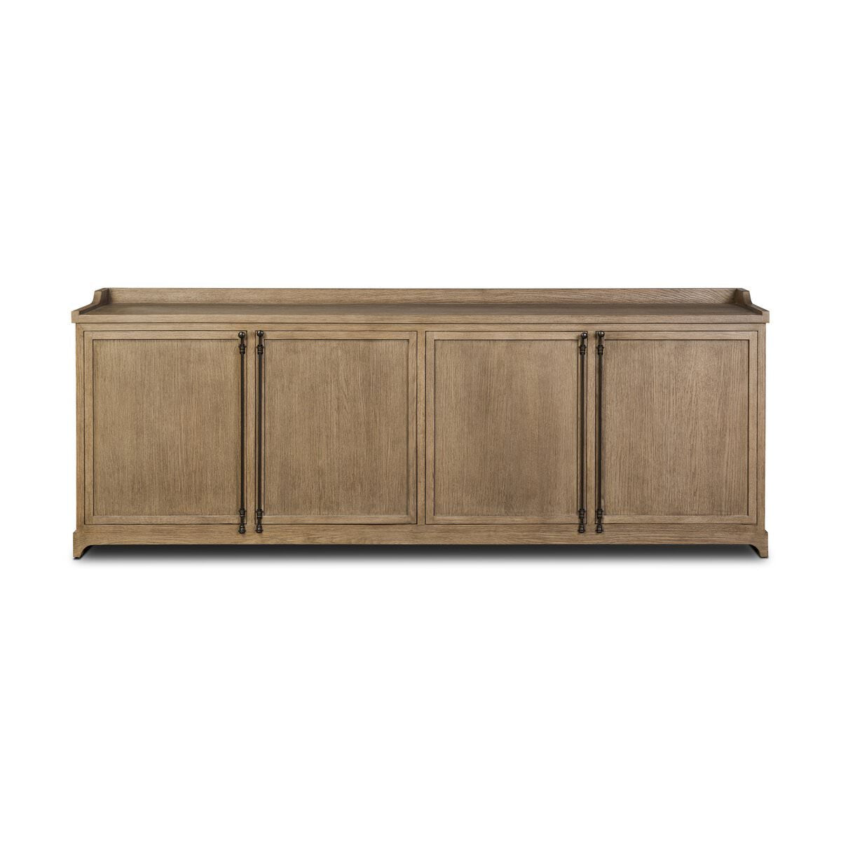 Four Hands Adley Sideboard in Weathered Washed Oak Veneer on a white background at Addison West