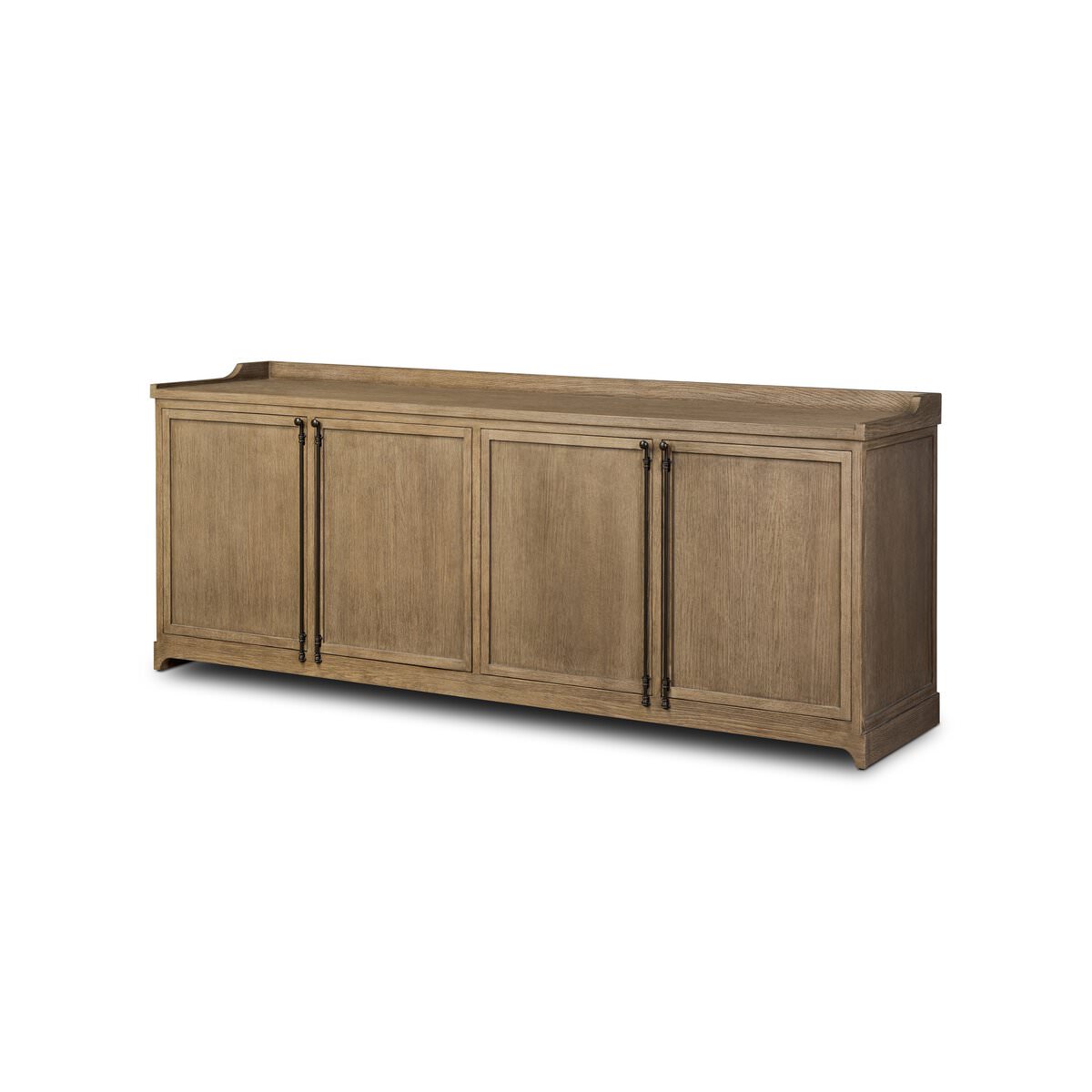 Four Hands Adley Sideboard in Weathered Washed Oak Veneer on a white background at Addison West