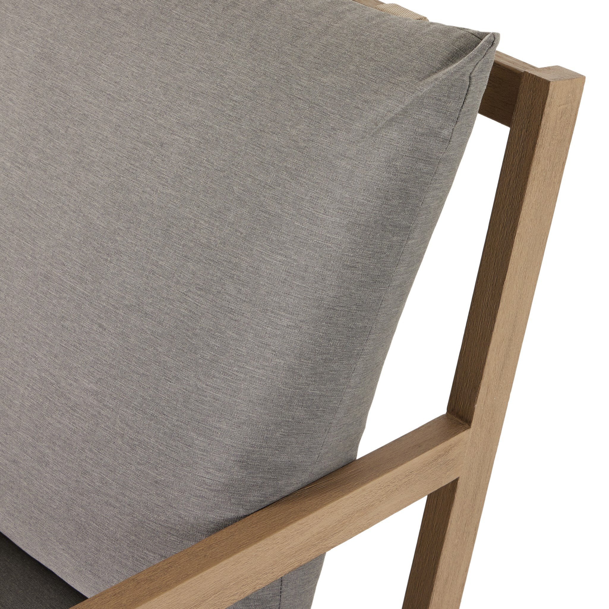 Close up of Four Hands Aiken Outdoor Rocking Chair in Venao Charcoal on a white background at Addison West