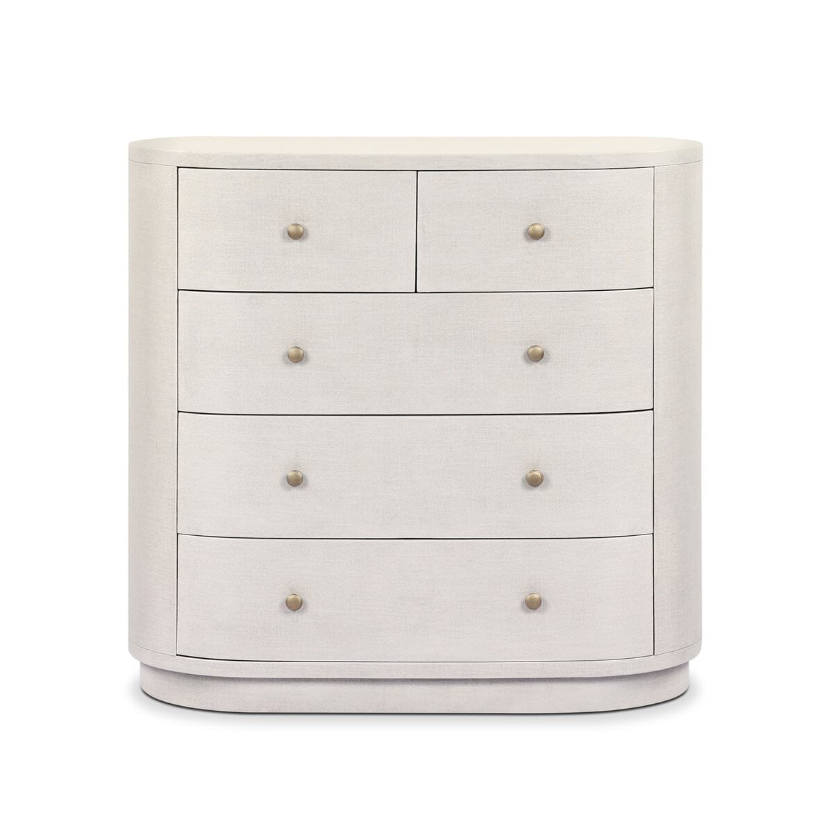 Four Hands Amelia Chest in Ivory Painted Linen on a white background at Addison West