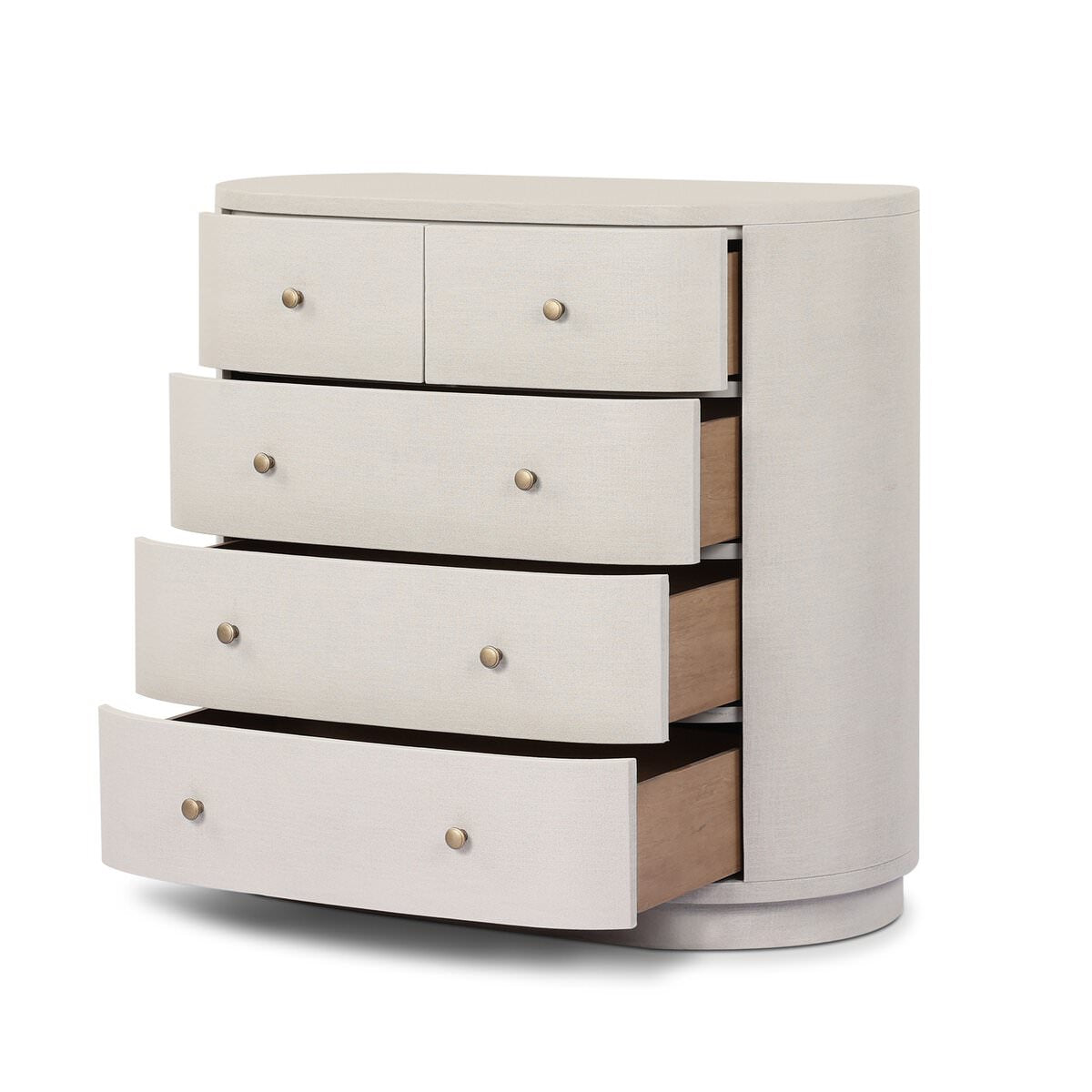 Four Hands Amelia Chest in Ivory Painted Linen on a white background at Addison West