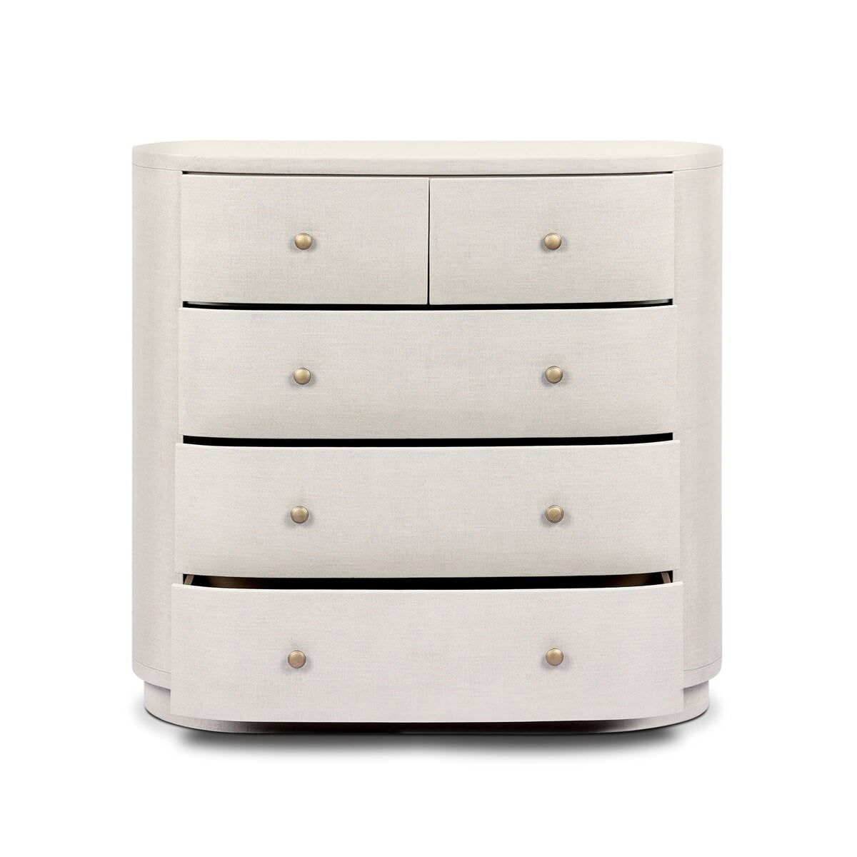 Four Hands Amelia Chest in Ivory Painted Linen on a white background at Addison West