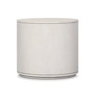 Back of Four Hands Amelia Oval One Drawer Nightstand in Ivory Painted Linen on a white background at Addison West