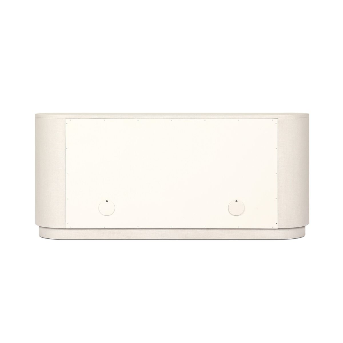 Back of Four Hands Amelia Sideboard in Ivory Painted Linen on a white background at Addison West
