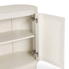 Close up of Four Hands Amelia Sideboard in Ivory Painted Linen on a white background at Addison West