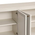 Close up of Four Hands Amelia Sideboard in Ivory Painted Linen on a white background at Addison West