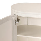 Close up of Four Hands Amelia Sideboard in Ivory Painted Linen on a white background at Addison West