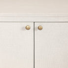 Close up of Four Hands Amelia Sideboard in Ivory Painted Linen on a white background at Addison West