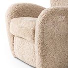 Close up of Four Hands Amelie Chair in Beige Shearling on a white background at Addison West