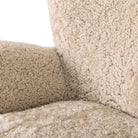 Close up of Four Hands Amelie Chair in Beige Shearling on a white background at Addison West