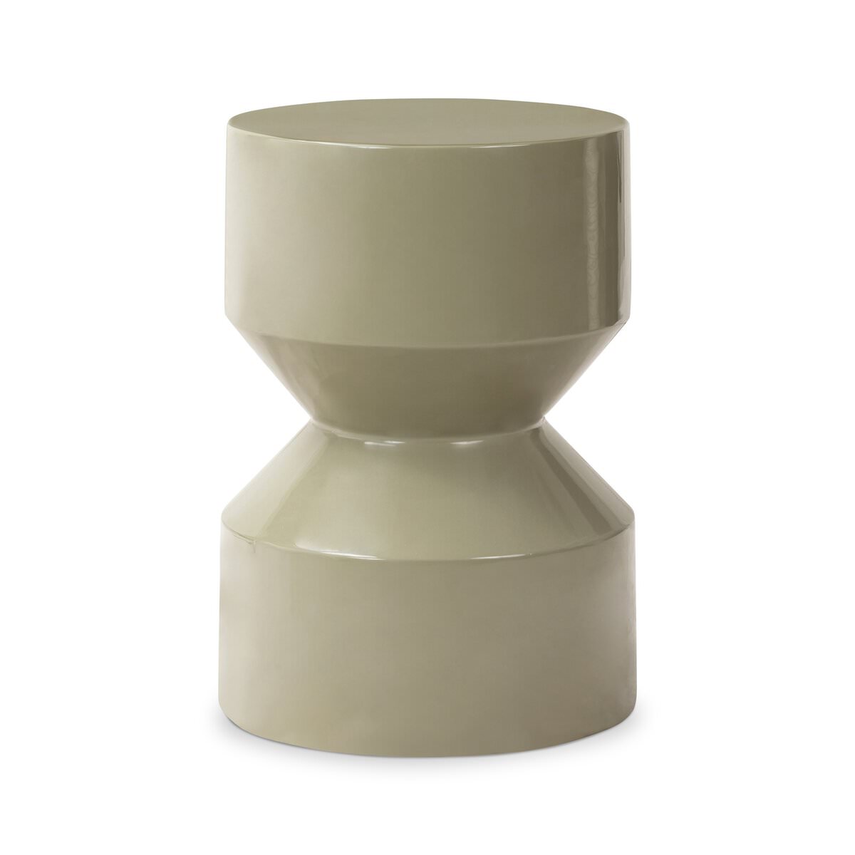 Four Hands Ara End Table in Moss Lacquered Concrete on a white background