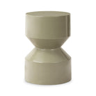 Four Hands Ara End Table in Moss Lacquered Concrete on a white background