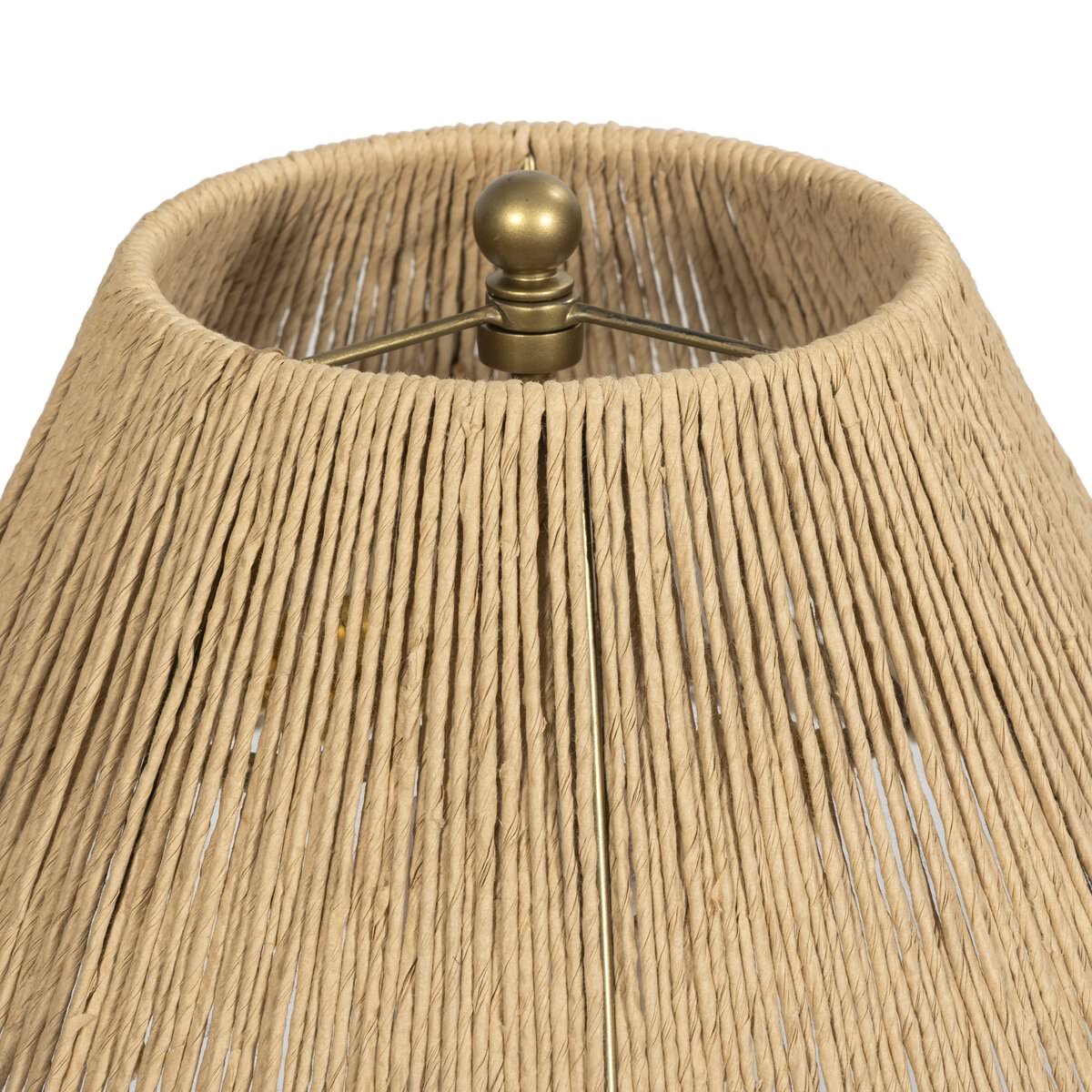 Close up of Four Hands Astra Table Lamp in Cream Italian Marble on a white background at Addison West