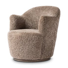 Four Hands Aurora Swivel Chair in Taupe Shearling on a white background at Addison West