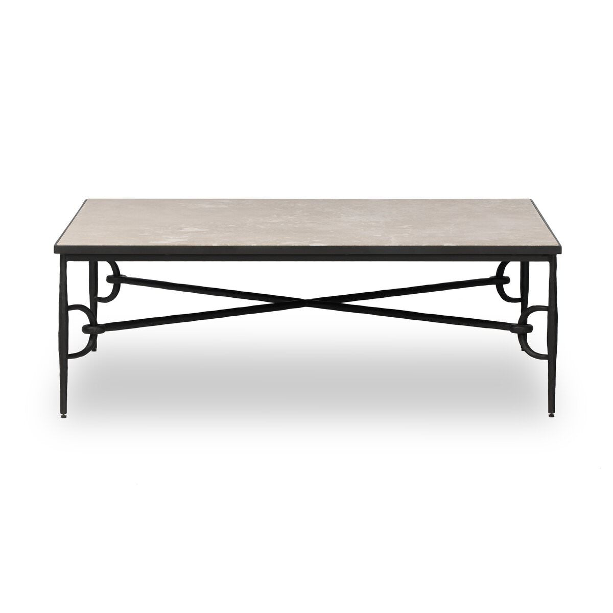 Four Hands Babylon Coffee Table in Lunar Marble on a white background at Addison West
