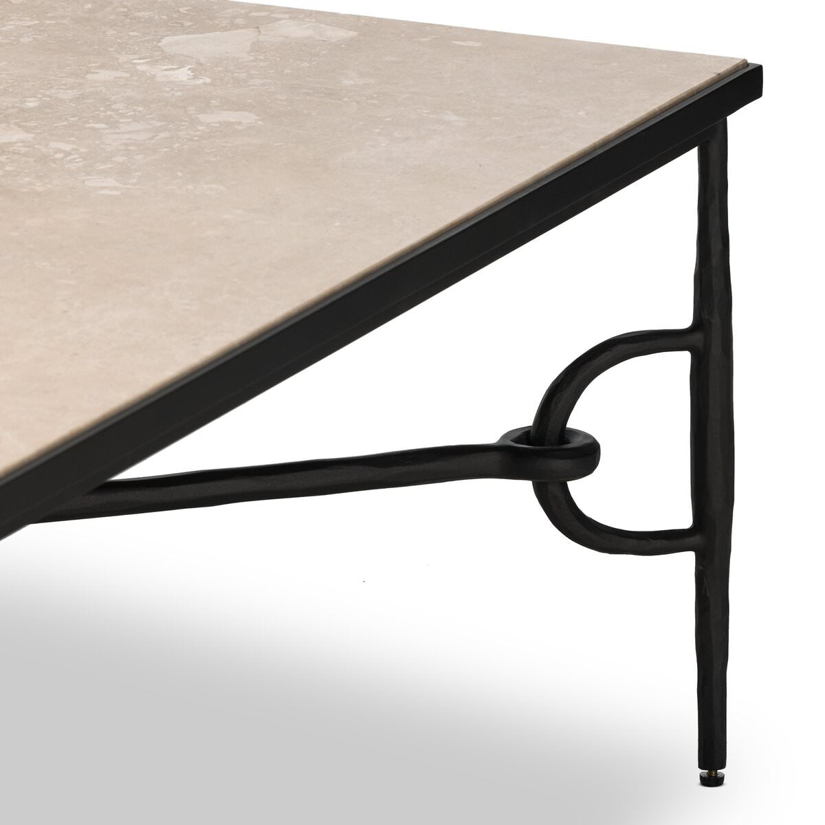 Close up of Four Hands Babylon Coffee Table in Lunar Marble on a white background at Addison West