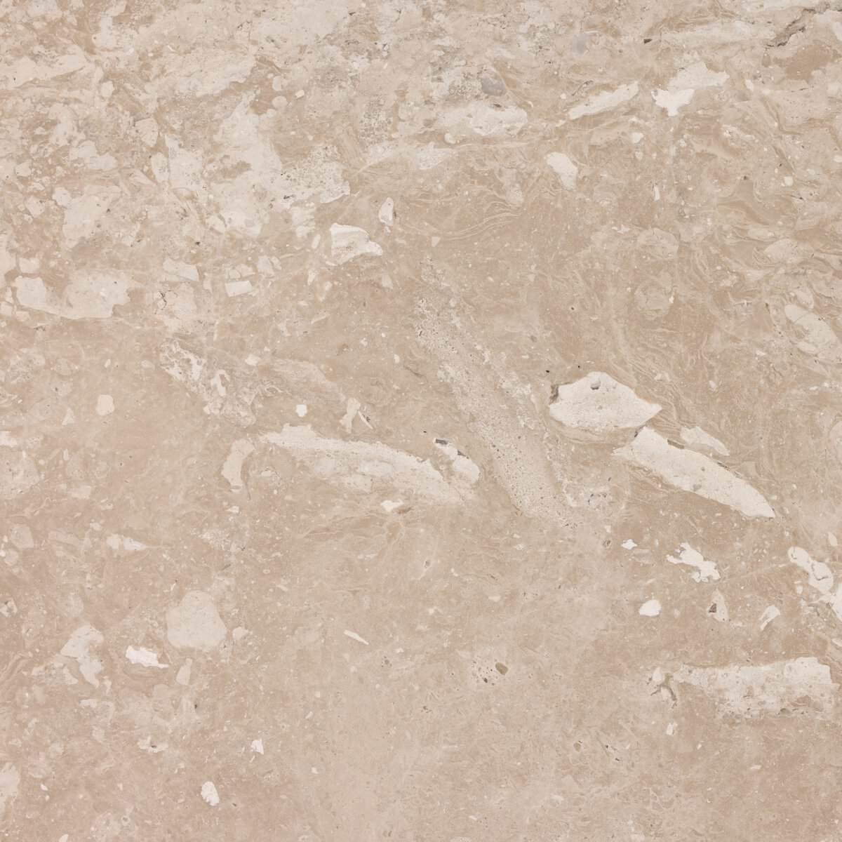 Close up of top of Four Hands Babylon Coffee Table in Lunar Marble on a white background at Addison West