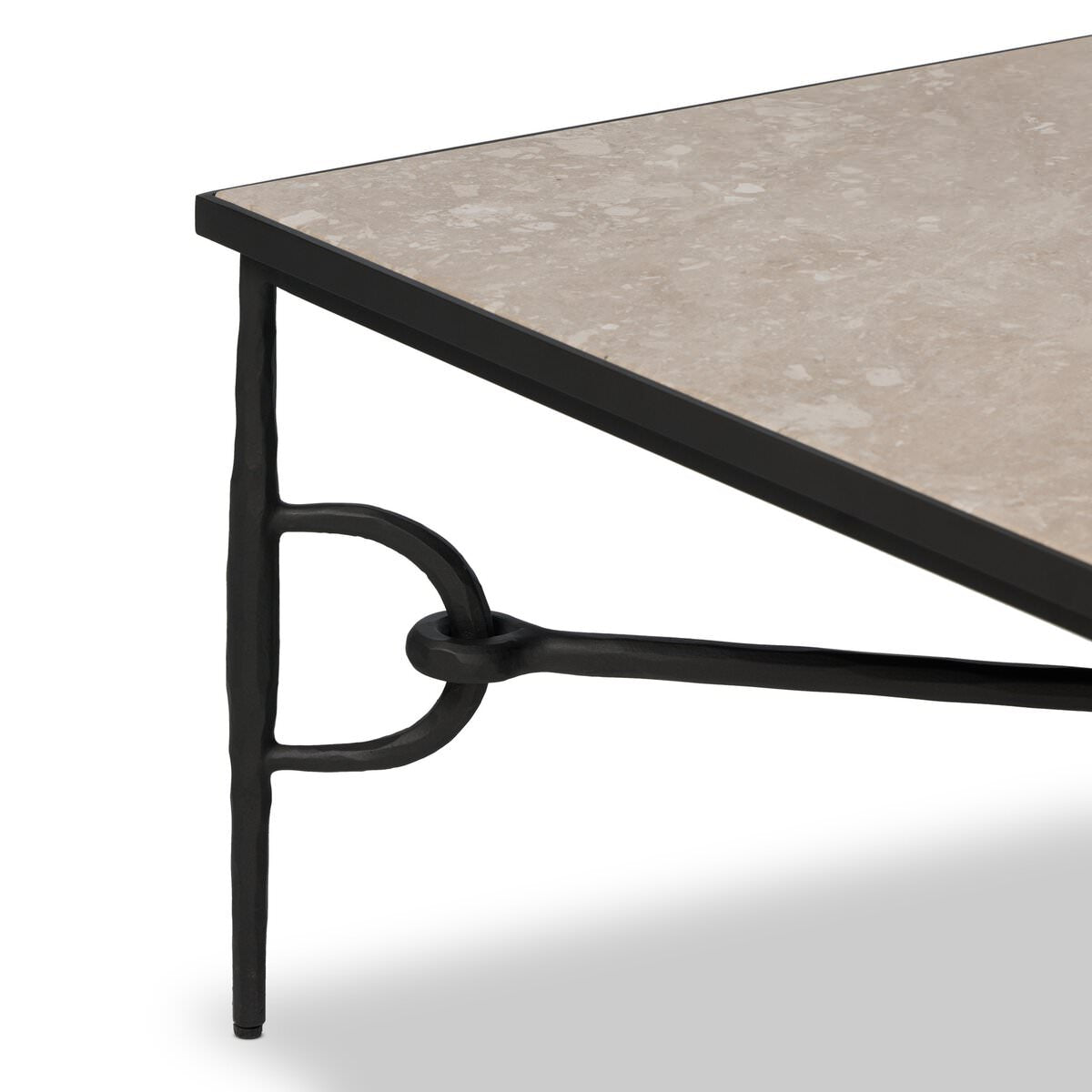 Close up of Four Hands Babylon Coffee Table in Lunar Marble on a white background at Addison West