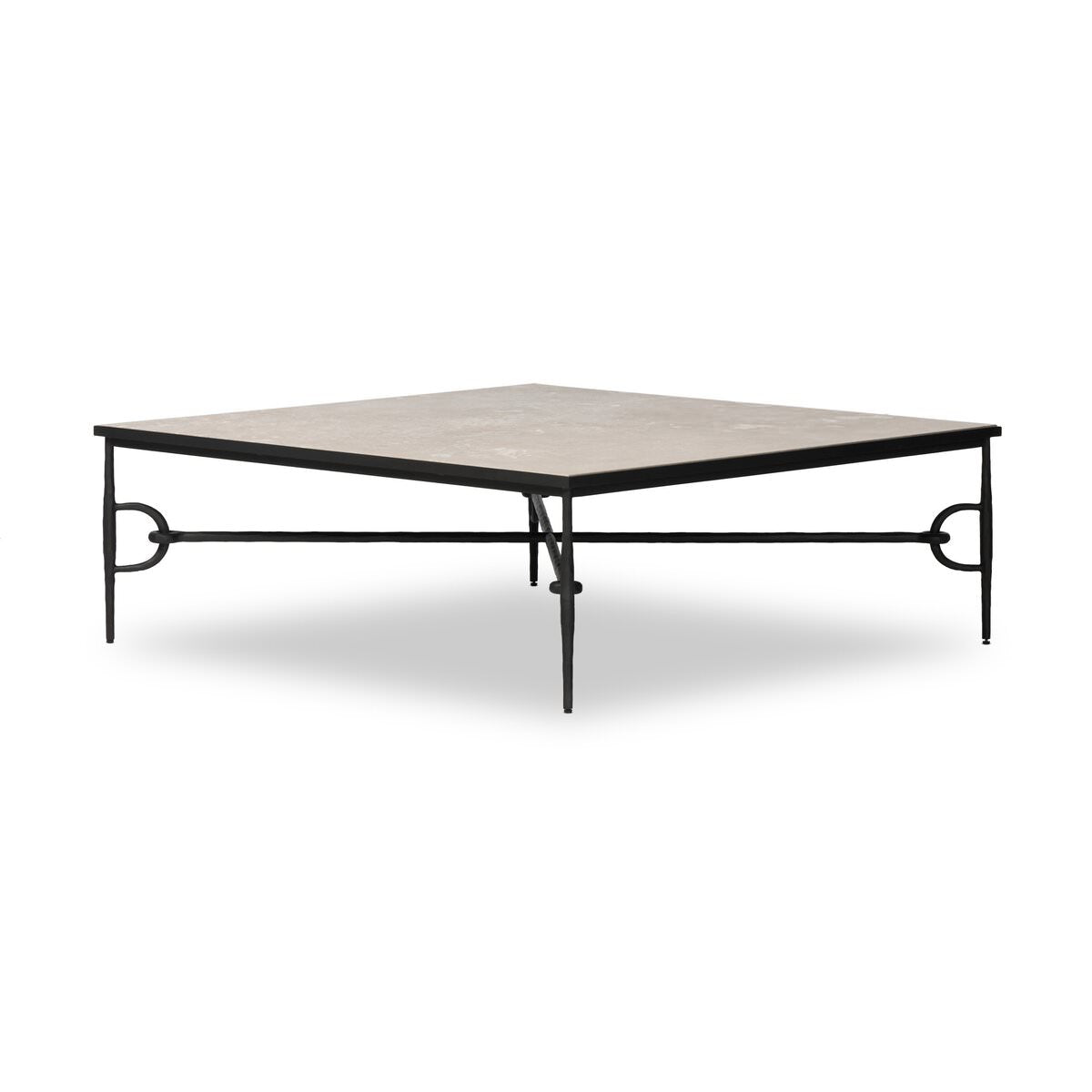 Four Hands Babylon Coffee Table in Lunar Marble on a white background at Addison West