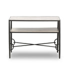 Four Hands Babylon Nightstand in Hammered Gunmetal on a white background at Addison West