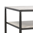 Close up of Four Hands Babylon Nightstand in Hammered Gunmetal on a white background at Addison West