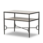 Four Hands Babylon Nightstand in Hammered Gunmetal on a white background at Addison West