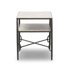 Four Hands Babylon Nightstand in Hammered Gunmetal on a white background at Addison West