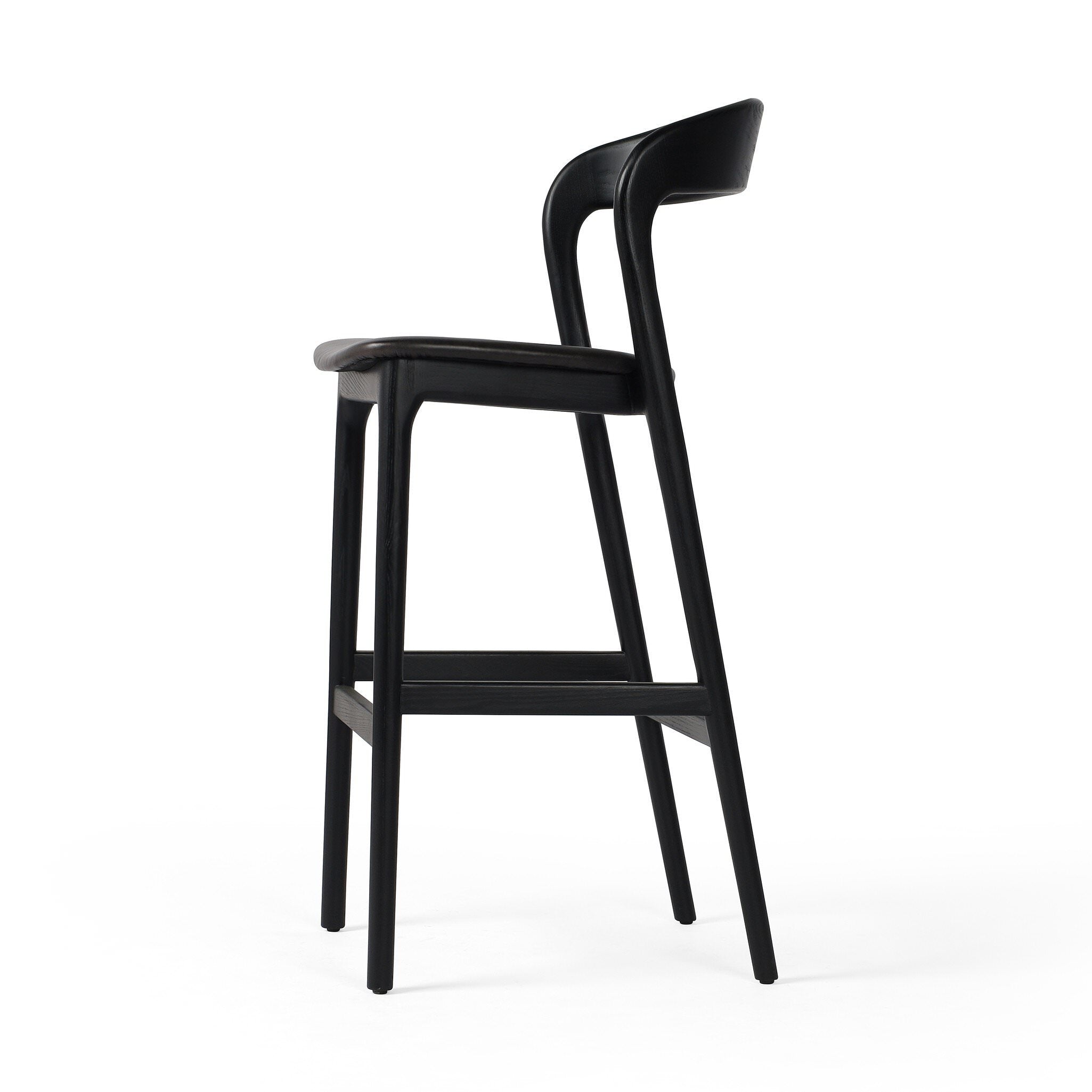 Four Hands Bar Stool in Sonoma Black on a white background at Addison West