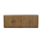 Four Hands Bedford Media Console in Warm Natural Oak Veneer on a white background at Addison West