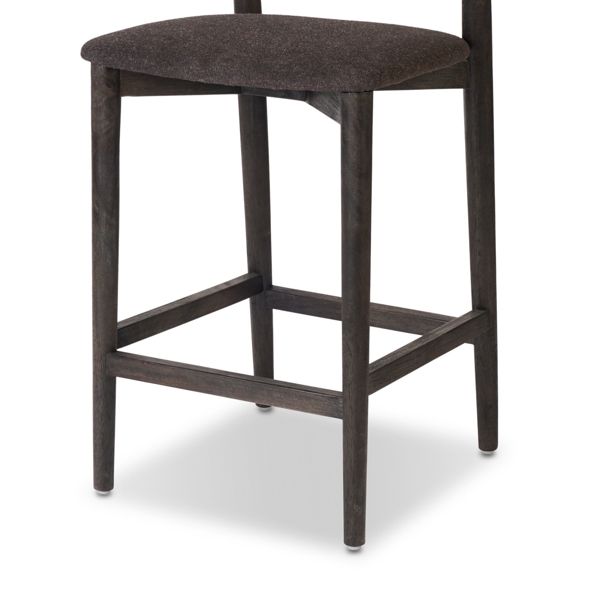 Close up of Four Hands Benton Counter Stool in Savile Flannel on a white background at Addison West