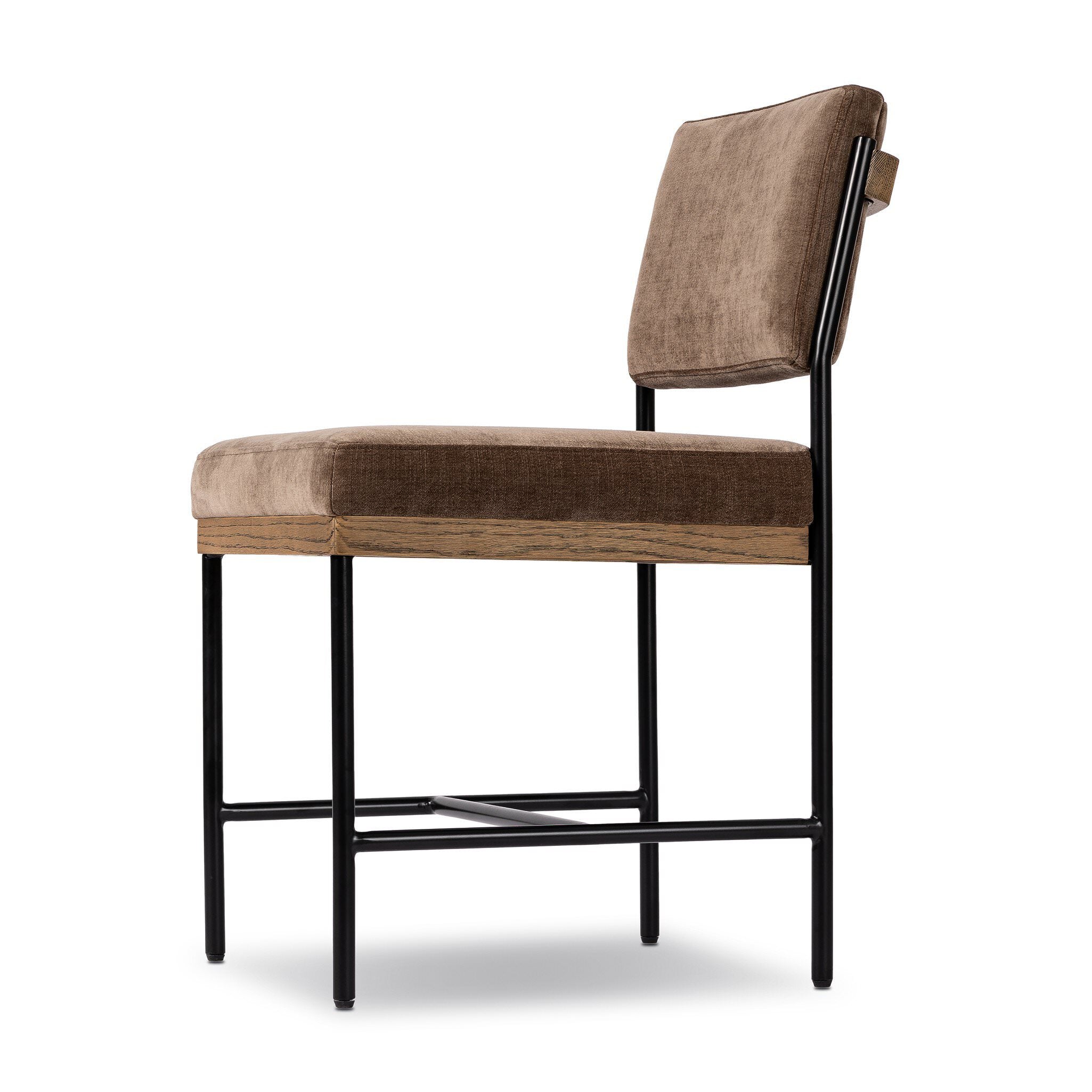 Four Hands Benton Dining Chair in Altair Mushroom on white background at Addison West.