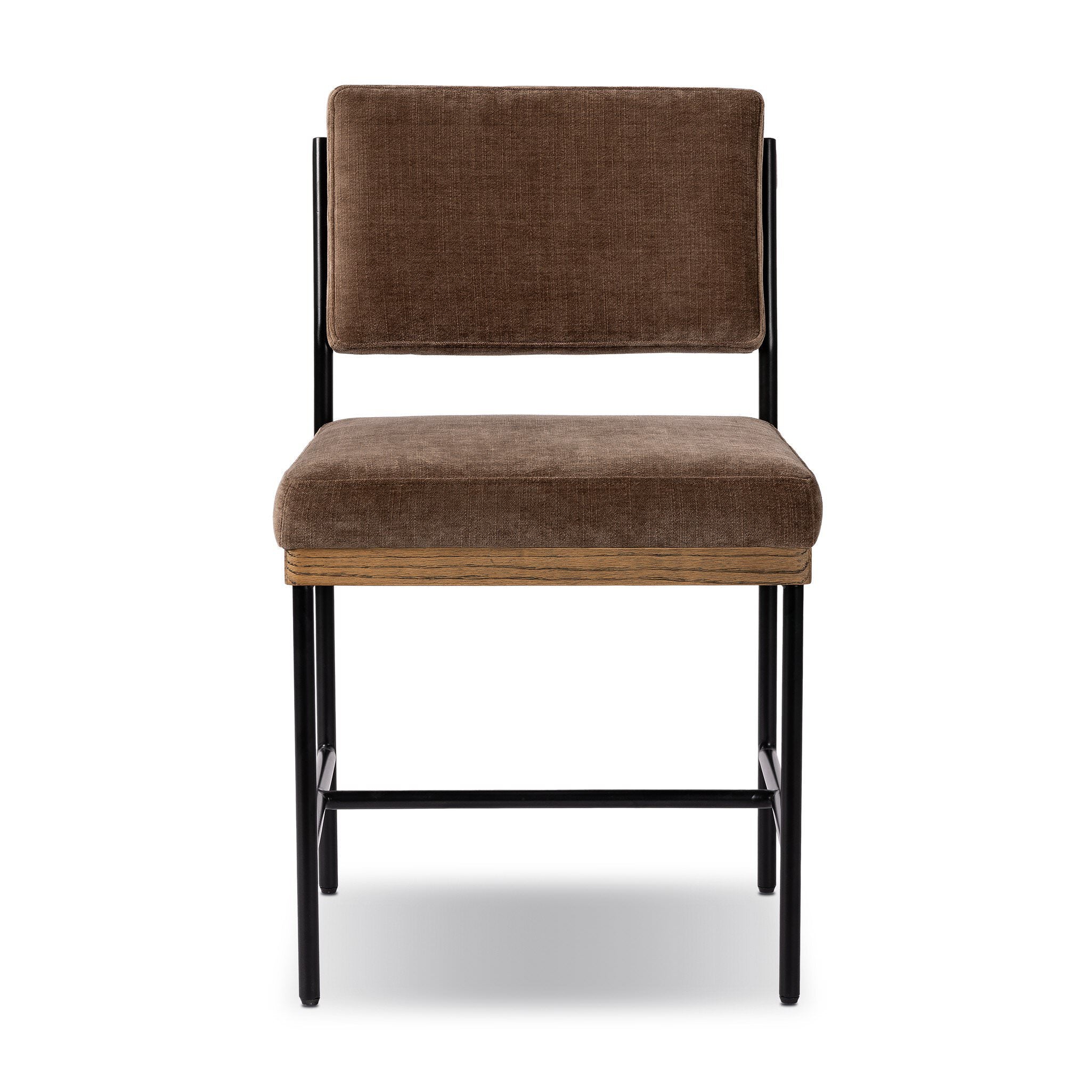 Four Hands Benton Dining Chair in Altair Mushroom on white background at Addison West.