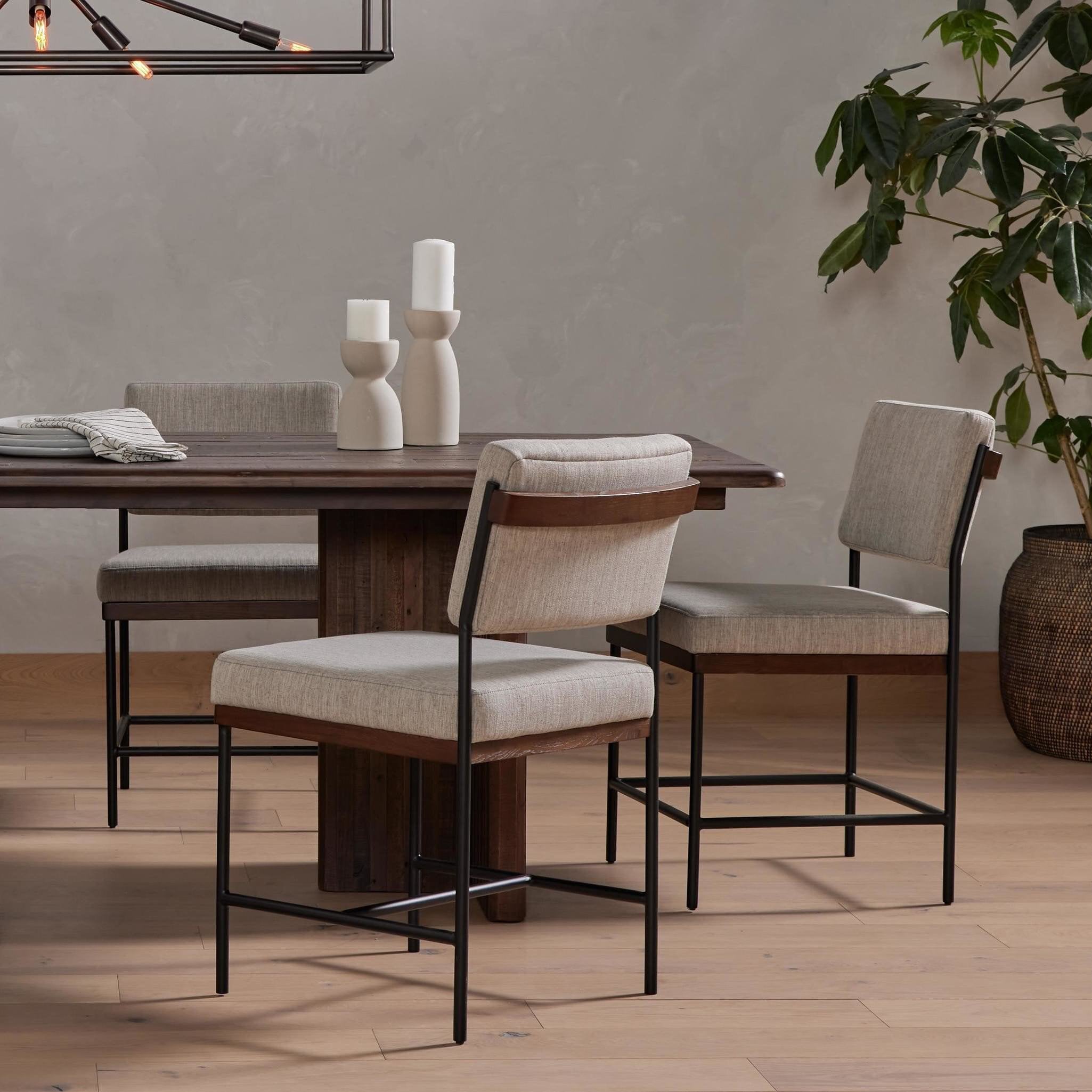Four Hands Benton Dining Chair in Savile Flannel in dining room at Addison West.
