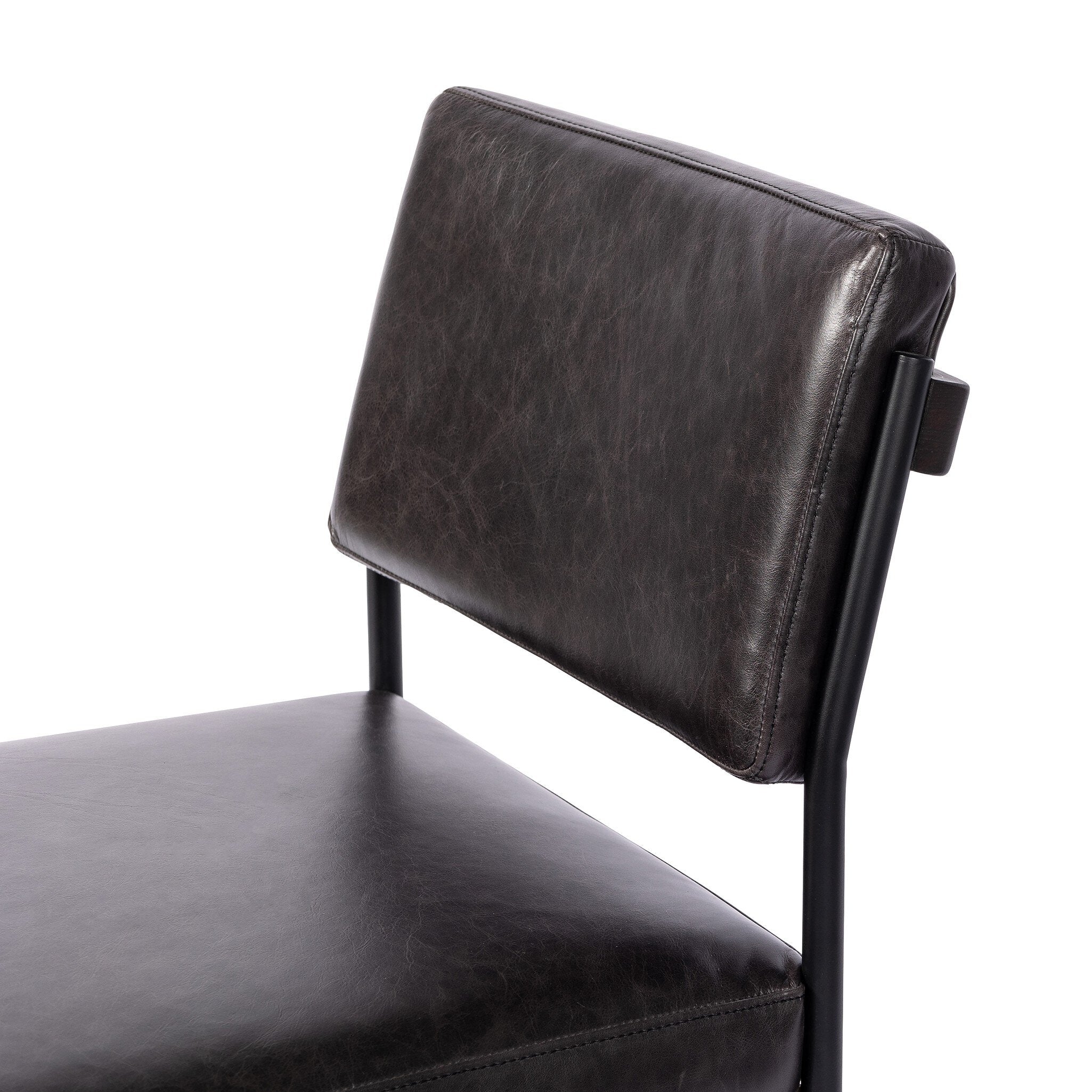 Four Hands Benton Dining Chair in Sonoma Black on white background at Addison West.