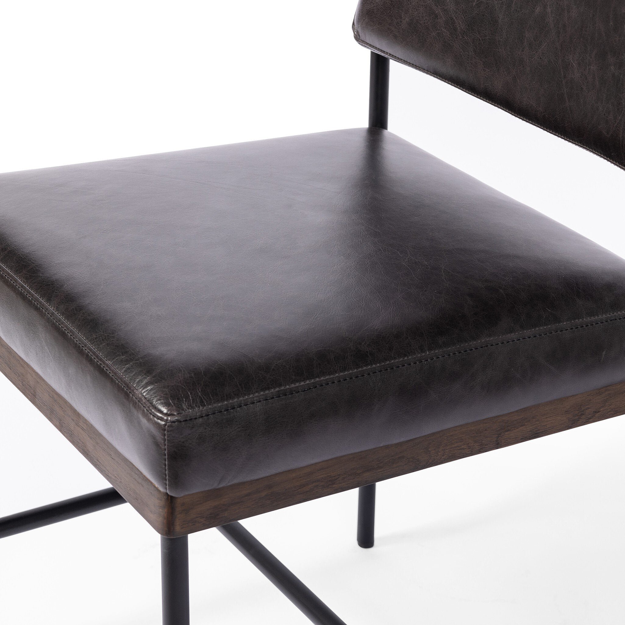 Four Hands Benton Dining Chair in Sonoma Black on white background at Addison West.