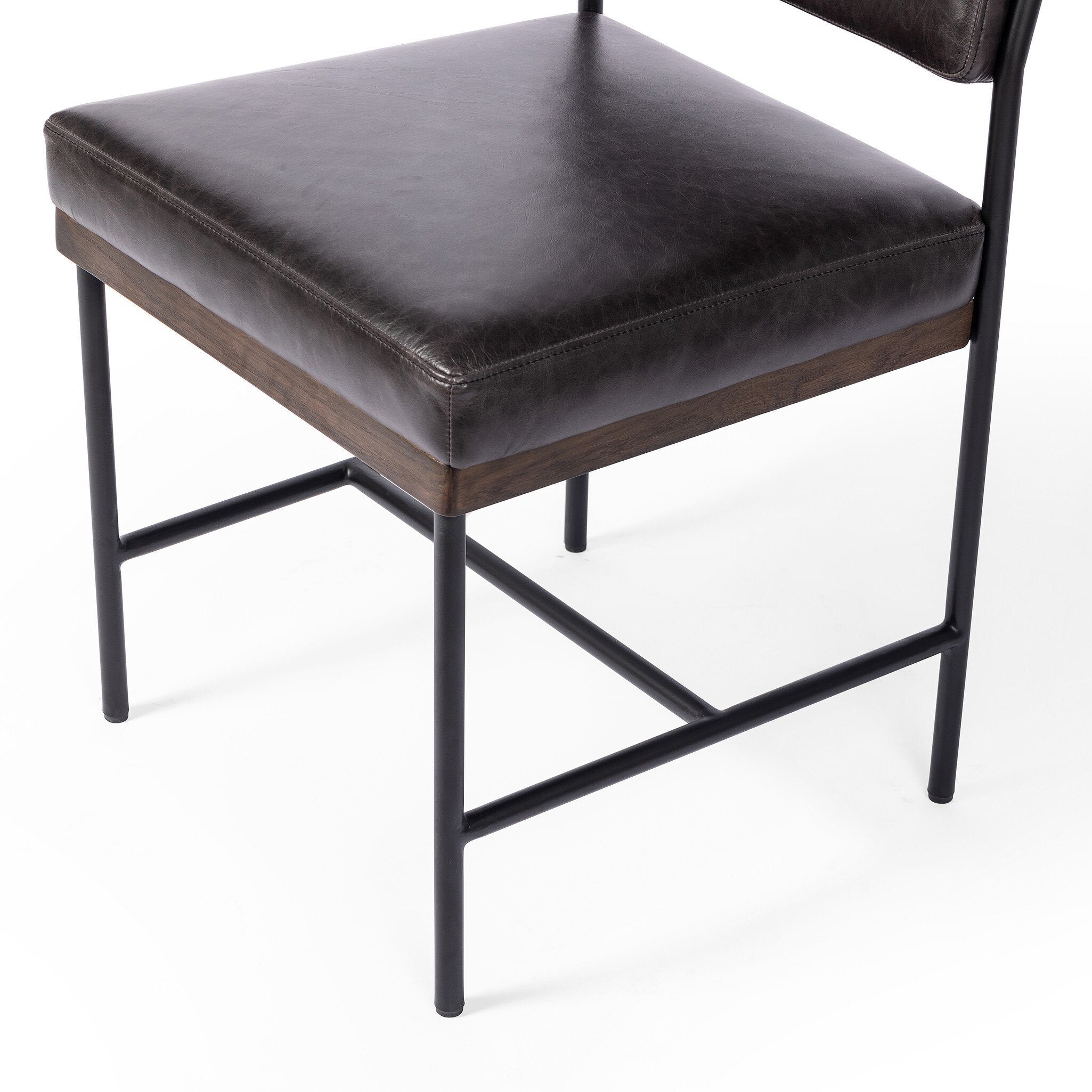 Four Hands Benton Dining Chair in Sonoma Black on white background at Addison West.