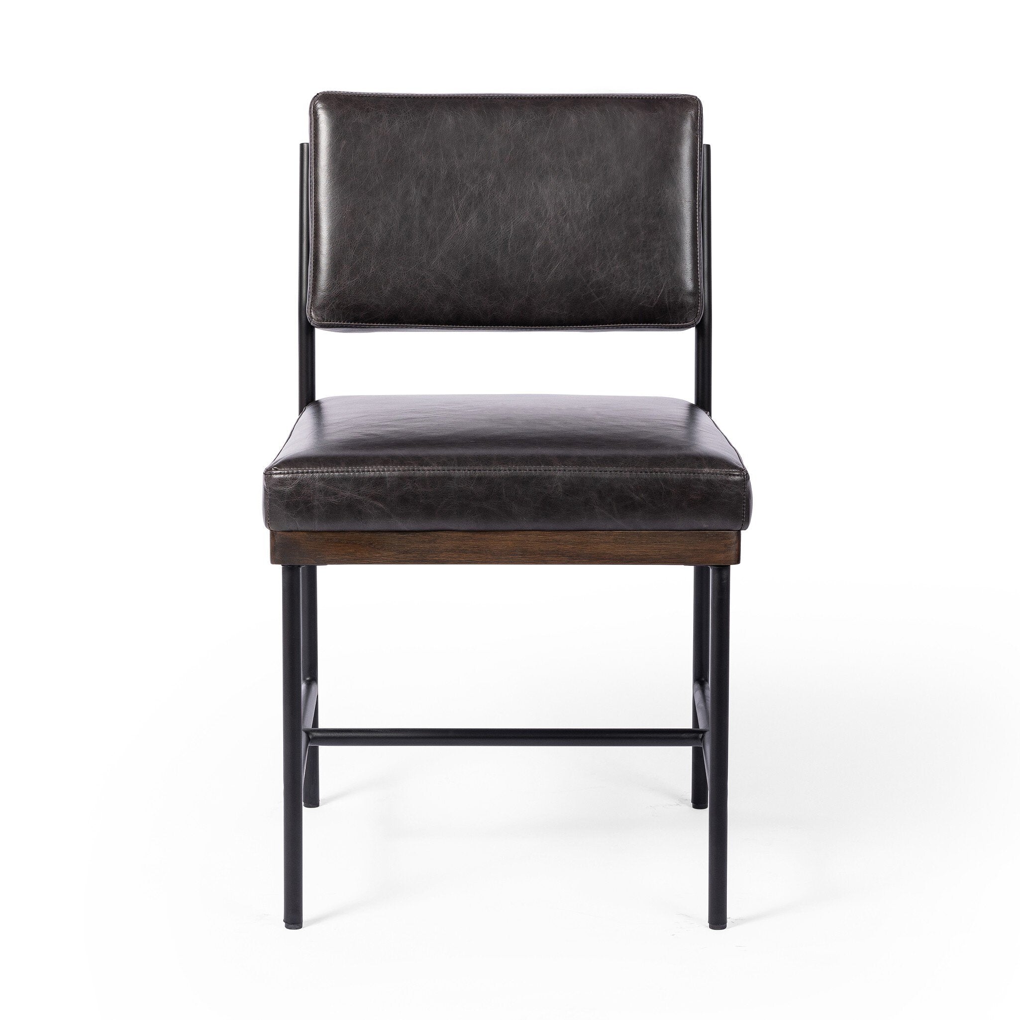 Four Hands Benton Dining Chair in Sonoma Black on white background at Addison West.