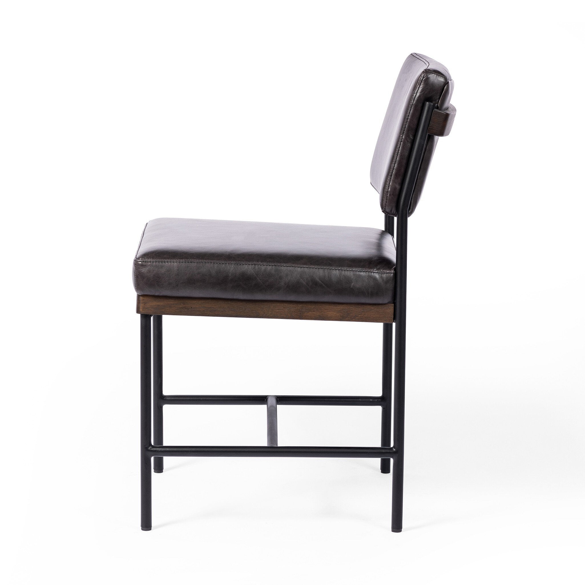 Four Hands Benton Dining Chair in Sonoma Black on white background at Addison West.