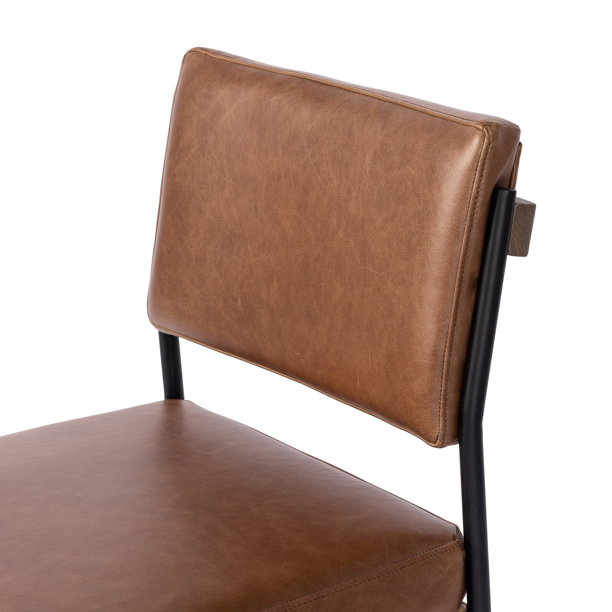 Four Hands Benton Dining Chair in Sonoma Chestnut on white background at Addison West.