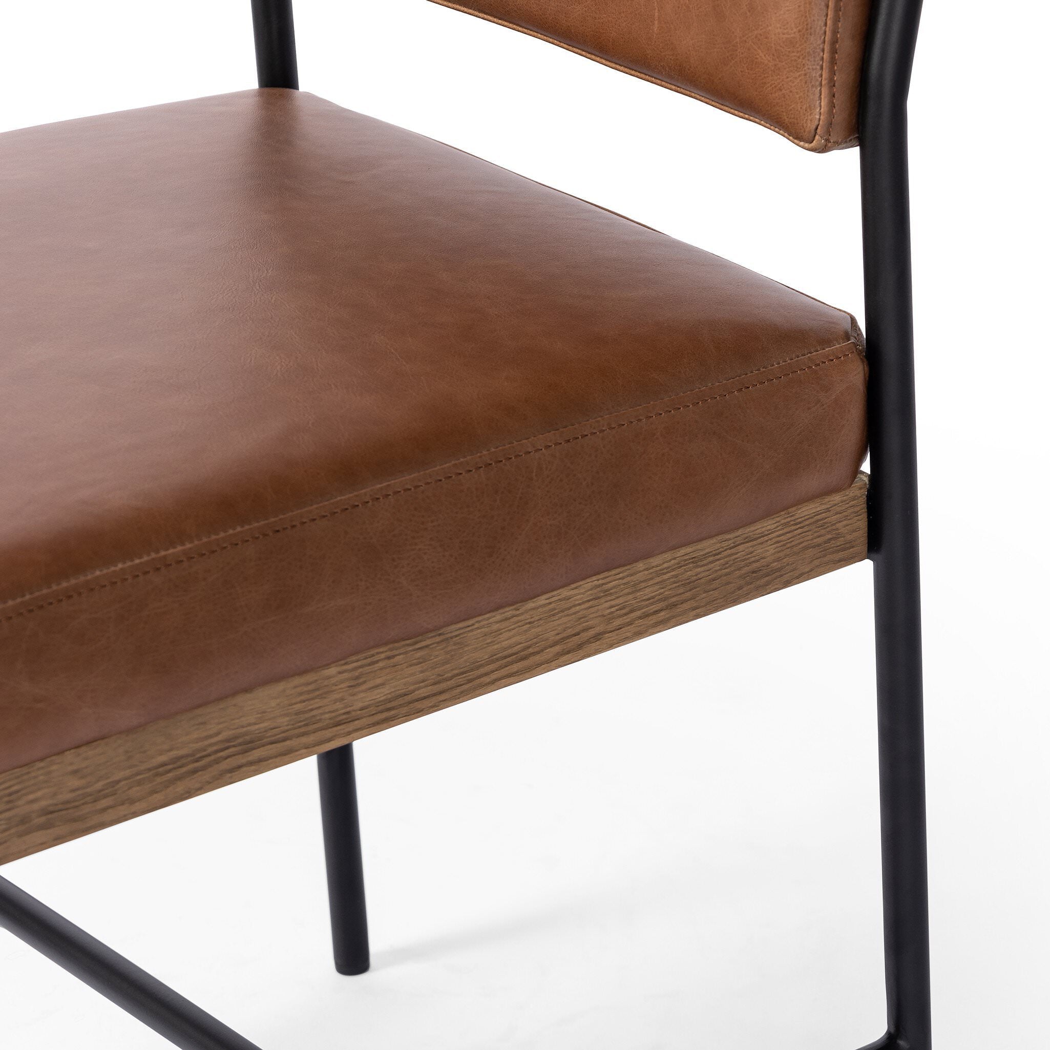 Four Hands Benton Dining Chair in Sonoma Chestnut on white background at Addison West.
