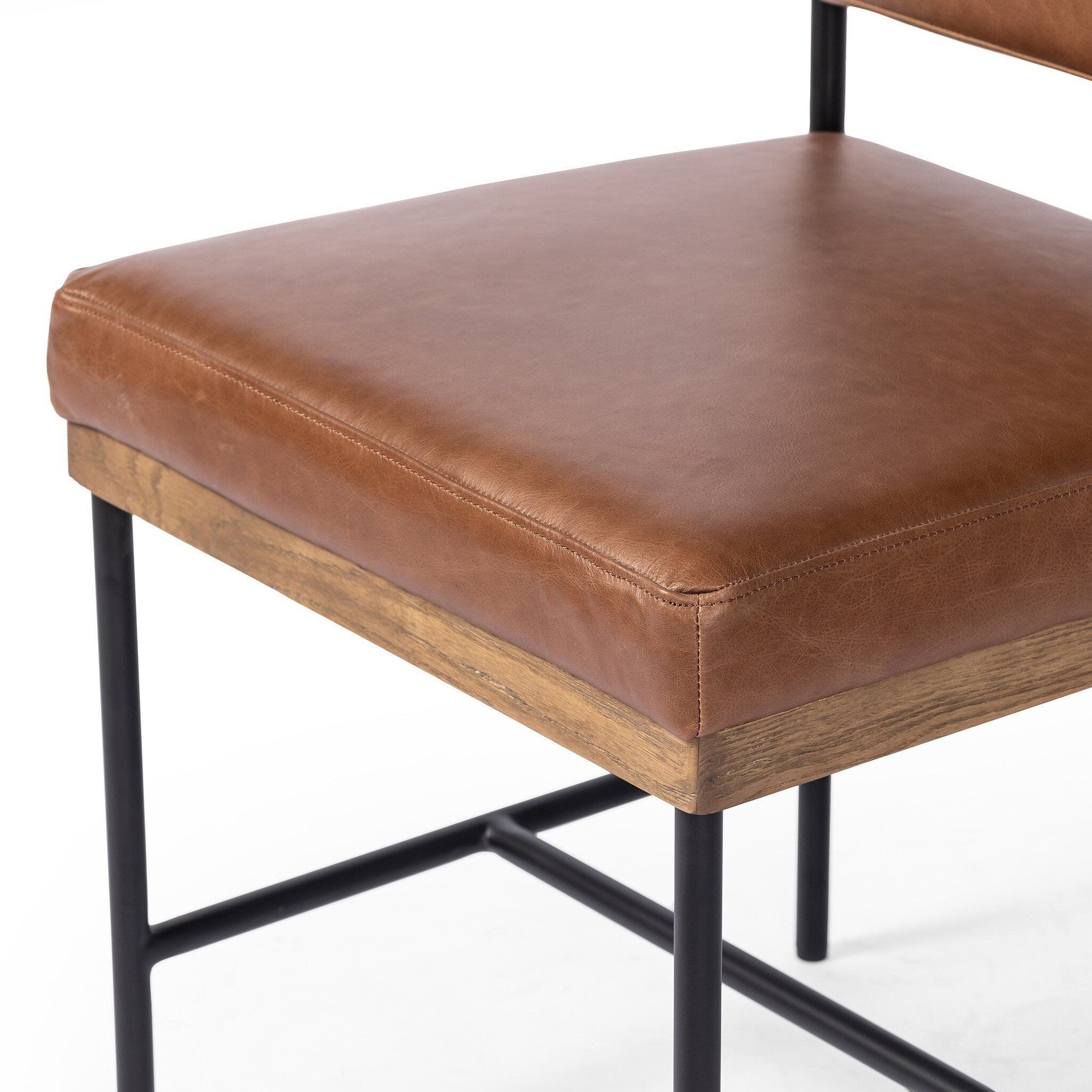 Four Hands Benton Dining Chair in Sonoma Chestnut on white background at Addison West.